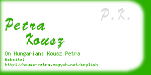 petra kousz business card